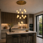 Leaf Cascade Alabaster Pendant Light by Dalmivik, product or room detail view