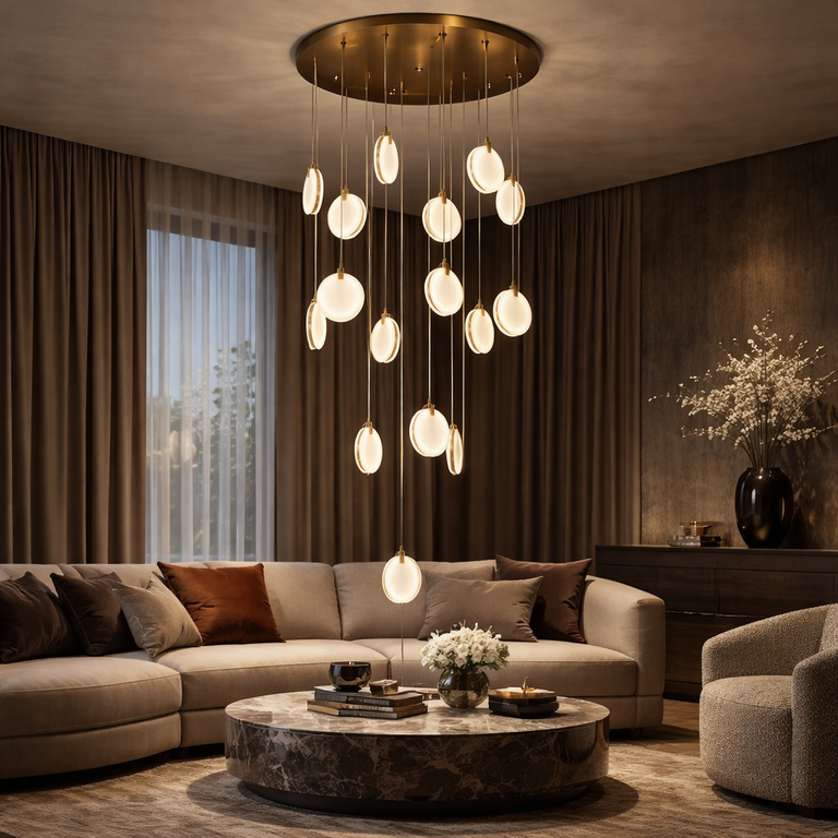 Leaf Cascade Alabaster Pendant Light by Dalmivik, product or room detail view