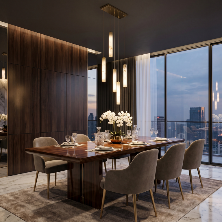 Linear Cylinder Cluster Alabaster Pendant Light by Dalmivik, product or room detail view