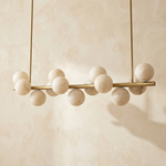 Linear Grape (extra) Alabaster Pendant Light by Dalmivik, complete fixture view