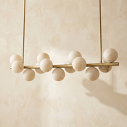 Linear Grape (extra) Alabaster Pendant Light by Dalmivik, complete fixture view