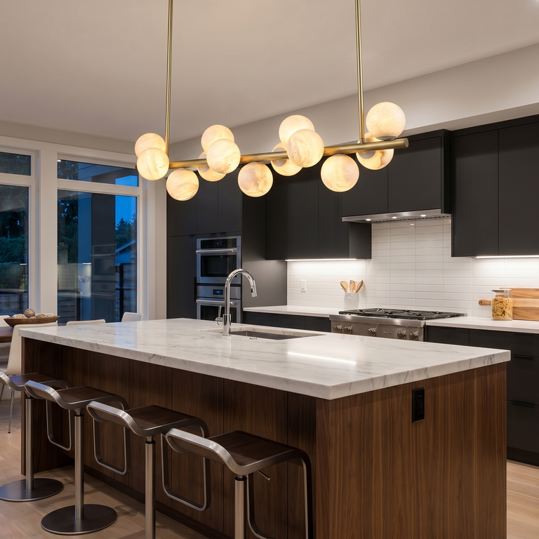 Linear Grape (extra) Alabaster Pendant Light by Dalmivik, product or room detail view