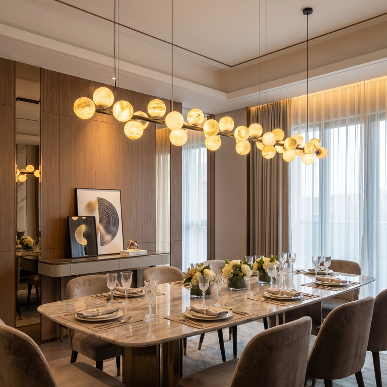 Linear Grape Pendant Alabaster by Dalmivik, product or room detail view