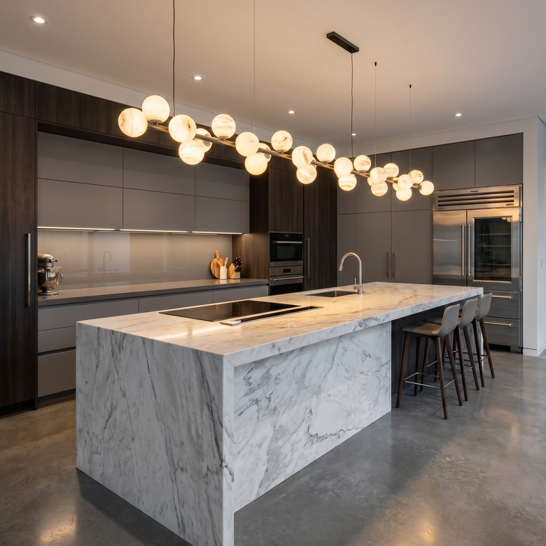 Linear Grape Pendant Alabaster by Dalmivik, product or room detail view