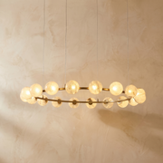 Linear Orb Pendant Alabaster by Dalmivik, complete fixture view