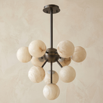 Orb Cluster Alabaster Pendant Light by Dalmivik, complete fixture view