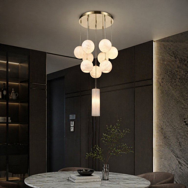 Orb Cluster Pendant Alabaster by Dalmivik, product or room detail view