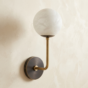 Orb Rod Wall Alabaster by Dalmivik, complete fixture view