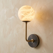 Orb Rod Wall Alabaster by Dalmivik, complete fixture view