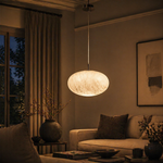 Oval Disc Pendant Alabaster by Dalmivik, product or room detail view