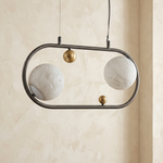 Oval Frame Duo Classic Alabaster Pendant Light by Dalmivik, product or room detail view
