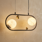 Oval Frame Duo Classic Alabaster Pendant Light by Dalmivik, product or room detail view