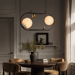 Oval Frame Duo Classic Alabaster Pendant Light by Dalmivik, product or room detail view