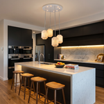 Ribbed Cylinder Pendant Alabaster by Dalmivik, product or room detail view