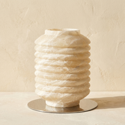 Ridged Jar Table Alabaster by Dalmivik, complete fixture view