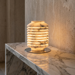 Ridged Jar Table Alabaster by Dalmivik, product or room detail view