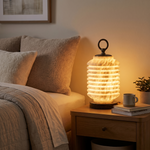 Ridged Lantern Table Alabaster by Dalmivik, product or room detail view