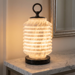 Ridged Lantern Table Alabaster by Dalmivik, product or room detail view