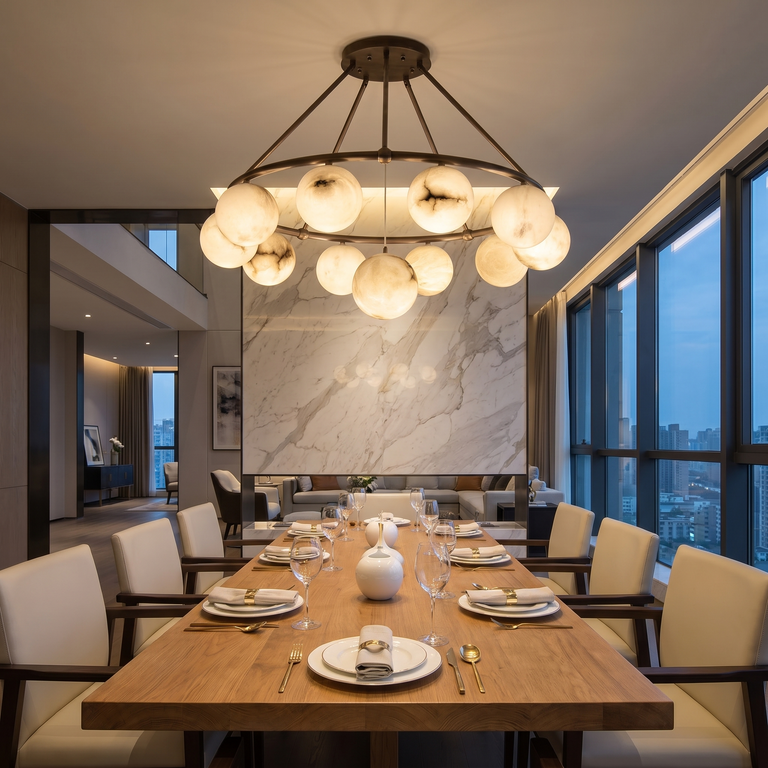 Ring Cluster Pendant Alabaster by Dalmivik, product or room detail view