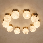 Ring Orb Ceiling Alabaster by Dalmivik, complete fixture view