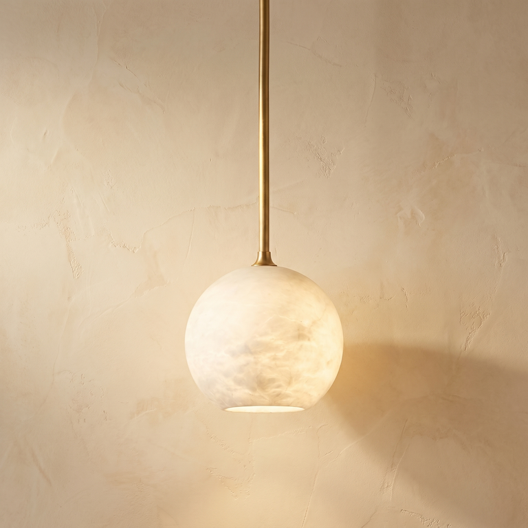 Silver Disc Cluster Ceiling Alabaster by Dalmivik, complete fixture view