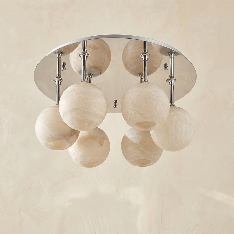 Silver Disc Cluster Ceiling Alabaster by Dalmivik, product or room detail view