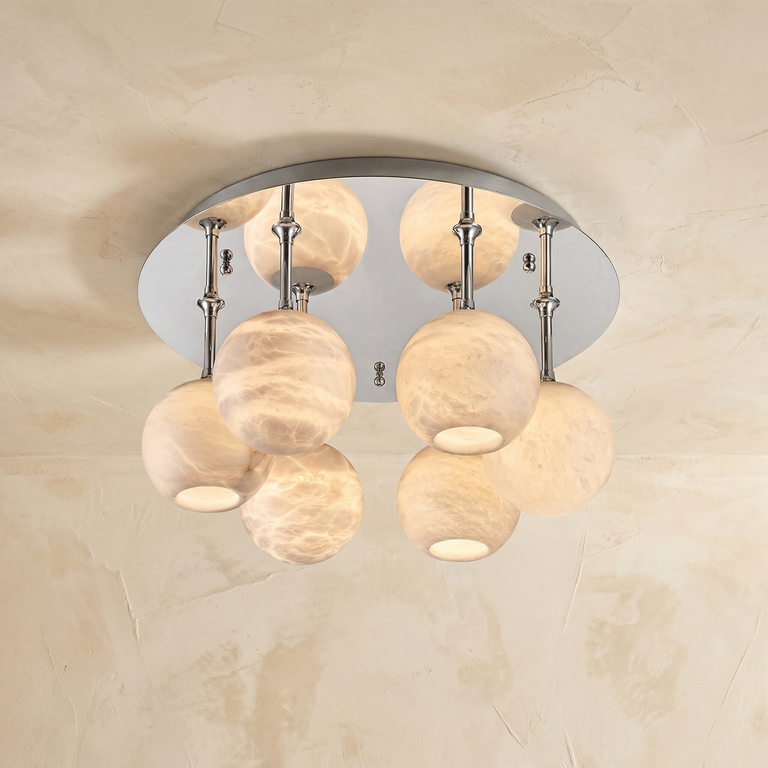 Silver Disc Cluster Ceiling Alabaster by Dalmivik, product or room detail view