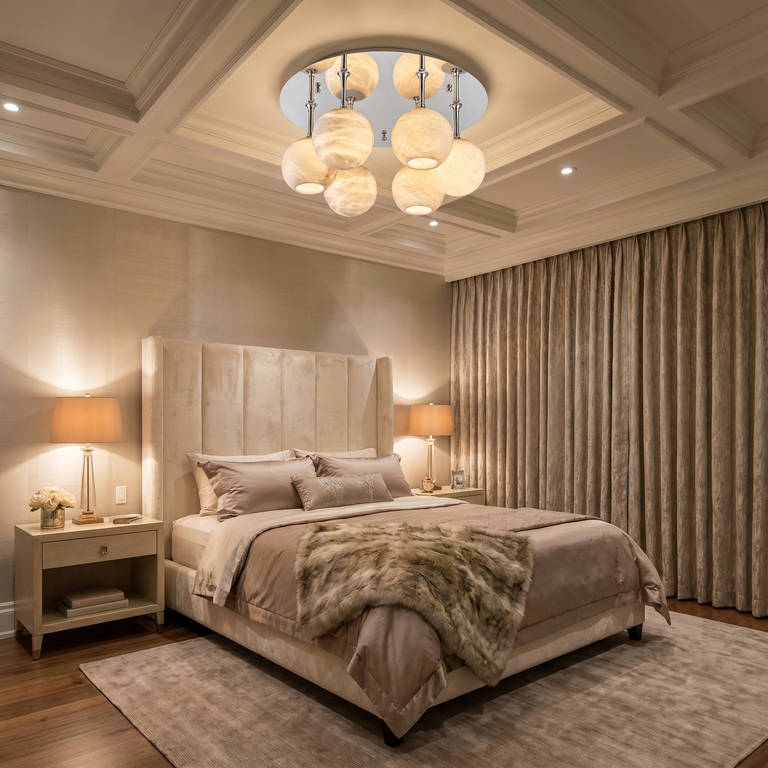 Silver Disc Cluster Ceiling Alabaster by Dalmivik, product or room detail view