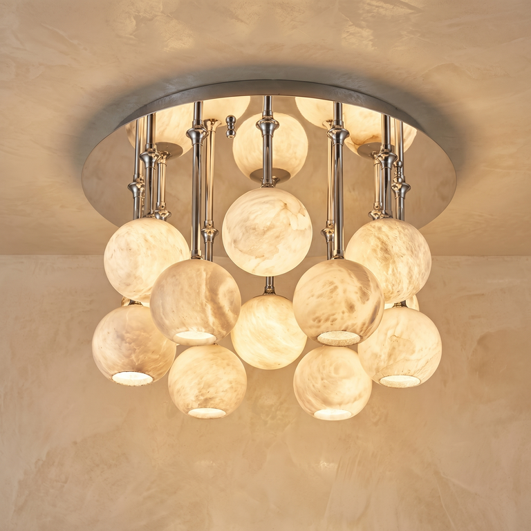 Silver Disc Cluster Ceiling Alabaster by Dalmivik, product or room detail view