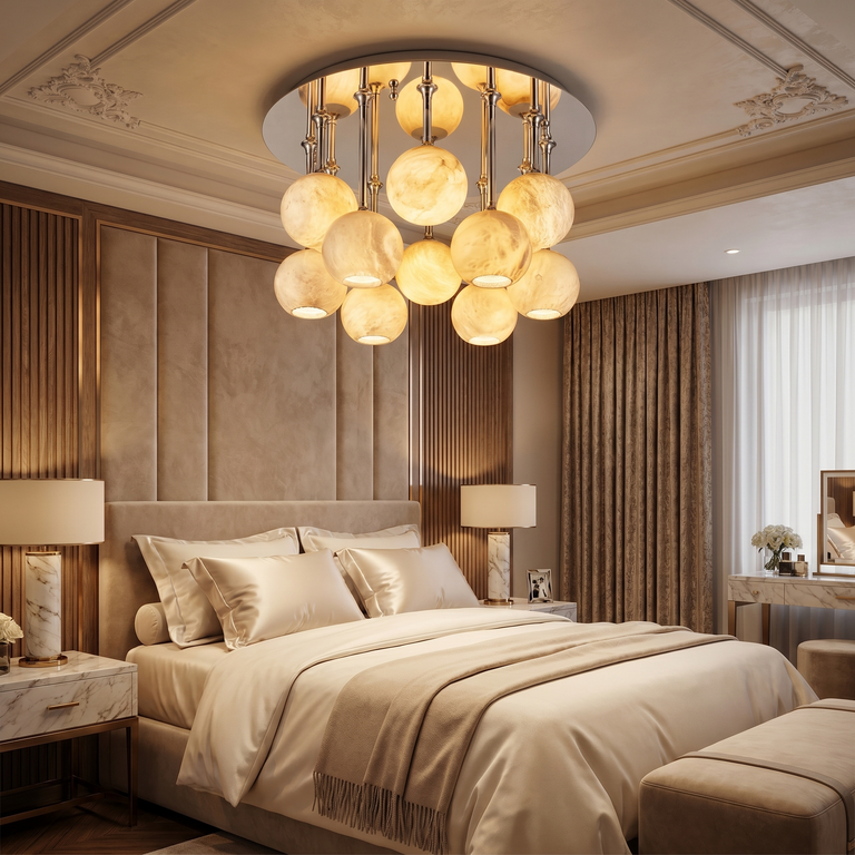 Silver Disc Cluster Ceiling Alabaster by Dalmivik, product or room detail view