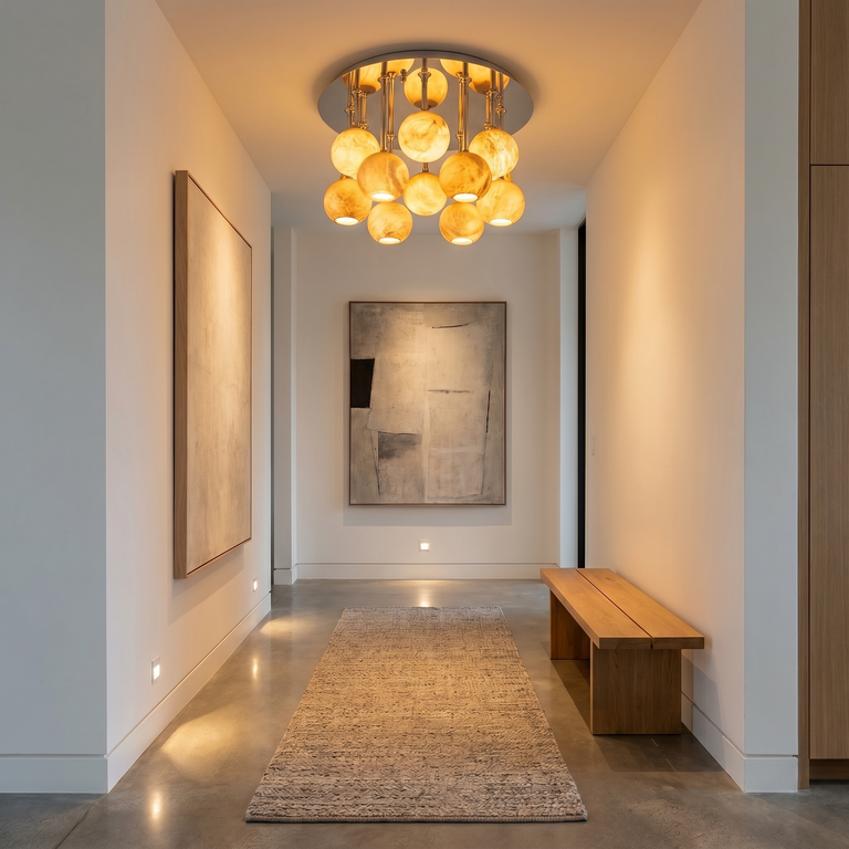 Silver Disc Cluster Ceiling Alabaster by Dalmivik, product or room detail view