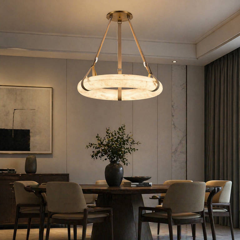 Single Ring Pendant Alabaster by Dalmivik, product or room detail view