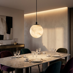 Small Orb Pendant Alabaster by Dalmivik, product or room detail view