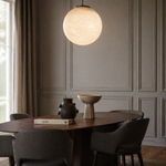 Small Orb Pendant Alabaster by Dalmivik, product or room detail view