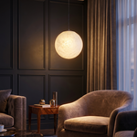 Small Orb Pendant Alabaster by Dalmivik, product or room detail view