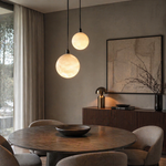 Small Orb Pendant Alabaster by Dalmivik, product or room detail view