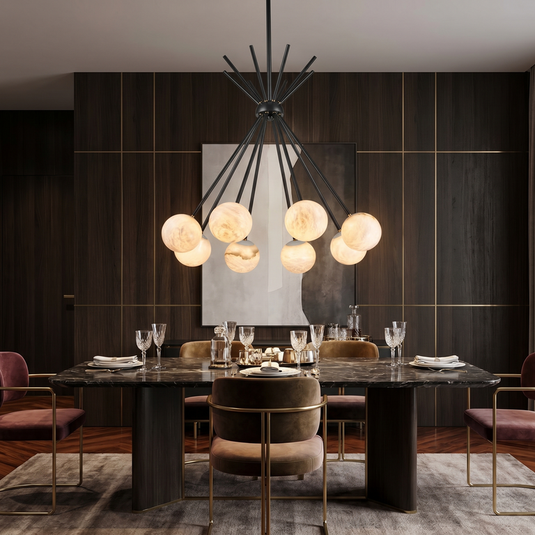 Starburst Alabaster Pendant Light by Dalmivik, product or room detail view
