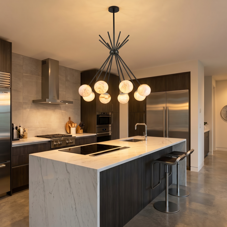 Starburst Alabaster Pendant Light by Dalmivik, product or room detail view