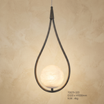 Teardrop Frame Pendant Alabaster by Dalmivik, complete fixture view