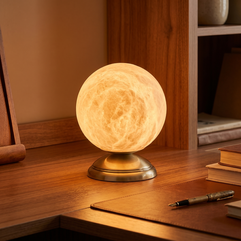 Traditional Orb Table Alabaster by Dalmivik, product or room detail view