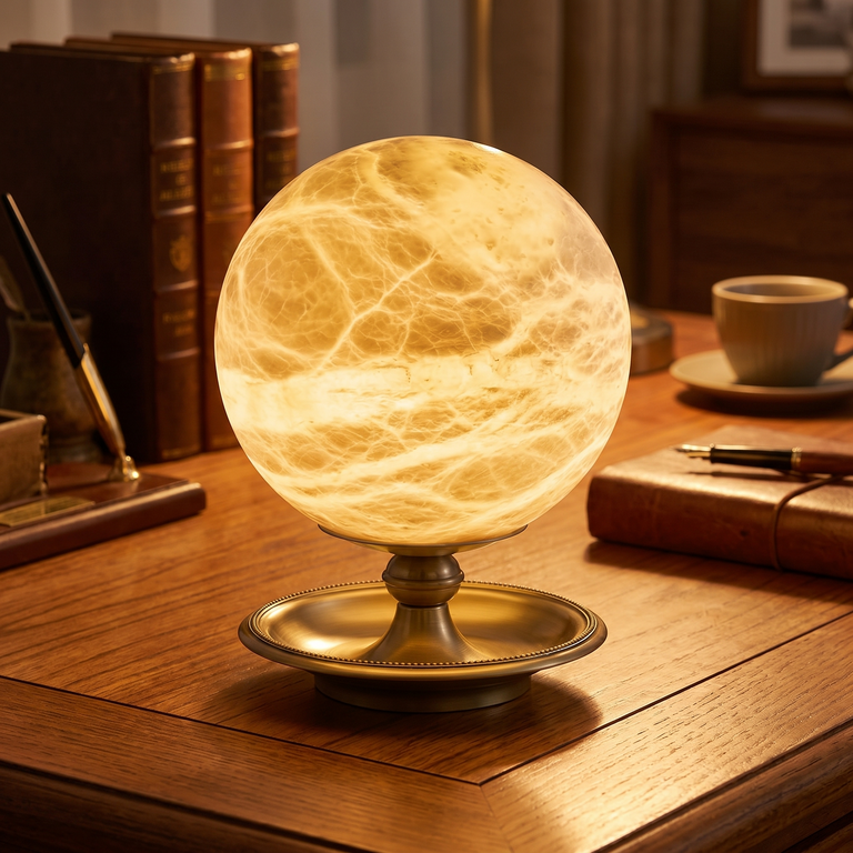 Traditional Orb Table Alabaster by Dalmivik, product or room detail view