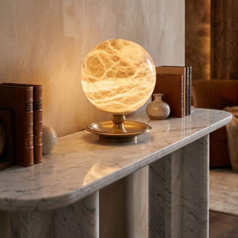 Traditional Orb Table Alabaster by Dalmivik, product or room detail view
