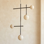 Truss & Cluster Mix Alabaster Pendant Light by Dalmivik, complete fixture view