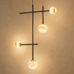 Truss & Cluster Mix Alabaster Pendant Light by Dalmivik, complete fixture view