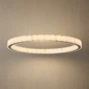 Madison Round Alabaster Chandelier by Dalmivik, complete fixture view