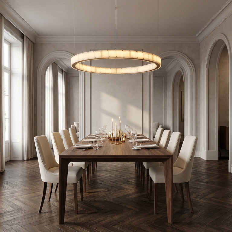Madison Round Alabaster Chandelier by Dalmivik, product or room detail view