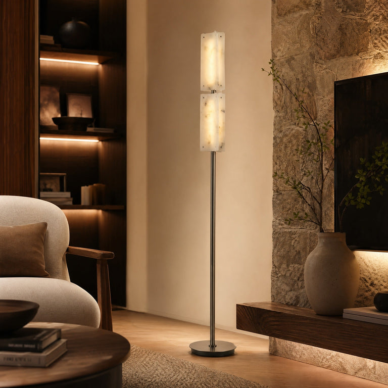 Harmon Modern Alabaster Floor Lamp 65.4" H by Dalmivik, product or room detail view