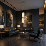 Harmon Modern Alabaster Pendant Light 5.9" by Dalmivik, complete fixture view