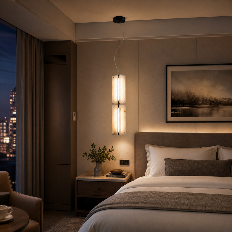 Harmon Modern Alabaster Pendant Light 5.9" by Dalmivik, product or room detail view