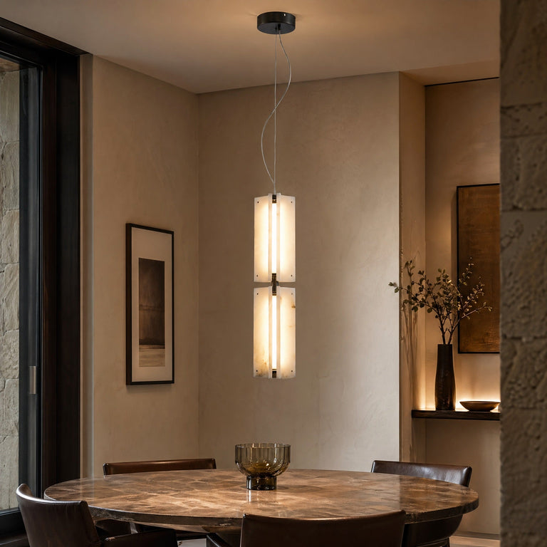 Harmon Modern Alabaster Pendant Light 5.9" by Dalmivik, product or room detail view